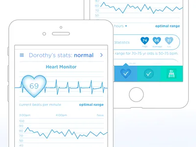 Heart Monitor design health heart sketch tracker ui