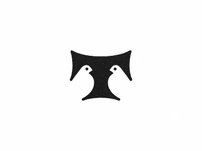 T for Together letter logo mark symbol pigeon t together typography