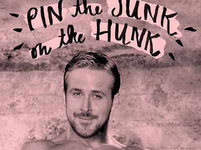 Junk Shop Co. bachelorette bad photoshop fun hen hey girl hunk lgbt nsfw party poster ryan gosling stag