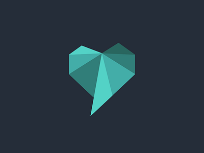 Heartfelt reviews comment heart logo lowpoly mint review