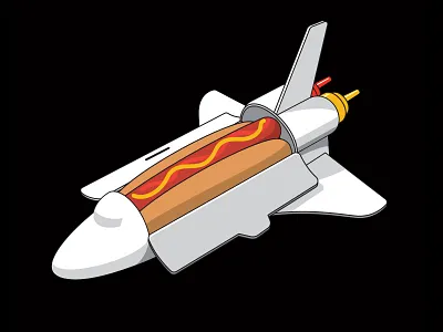 Space Dog glenn jones glennz hotdog illustration illustrator shuttle space t shirt vector