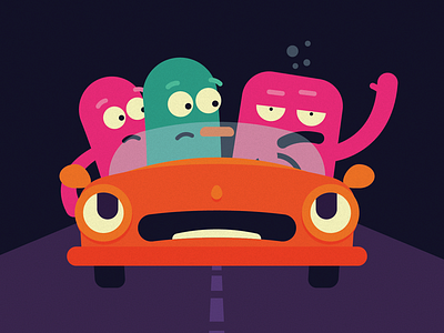 Drunk Driver car illustration monsters vector