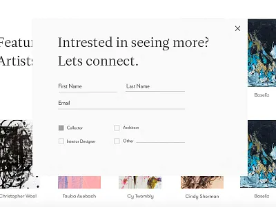 Form Field art buttons form popup