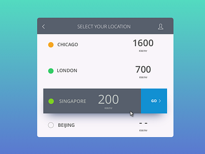 Selector Dialog Concept interaction design ui