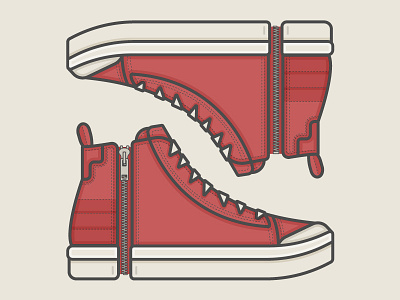 Sole Mate PT II diesel hitops red shoes sneakers zippers