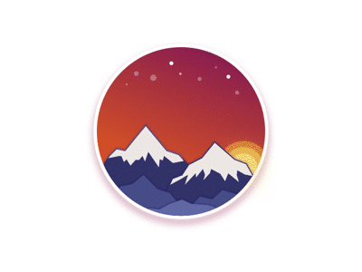 Mountains gif mountains stars sun