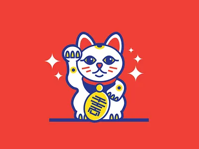 Lucky Cat cat illustration japan restaurant