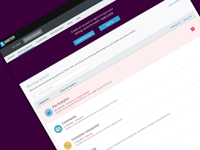 Safer, Faster, Cleaner Web ghostery ui