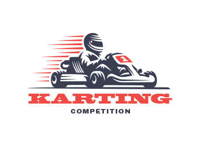 Karting car illustration kart karting logo