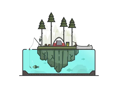 Camping Spot camping fishing illustration illustrator nature outdoors vector