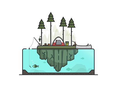 Camping Spot camping fishing illustration illustrator nature outdoors vector