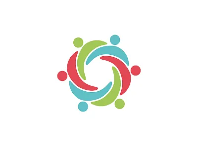 Carmarthenshire Carers Forum Icon blue brand identity care carers charity green group icon logo logo design people red