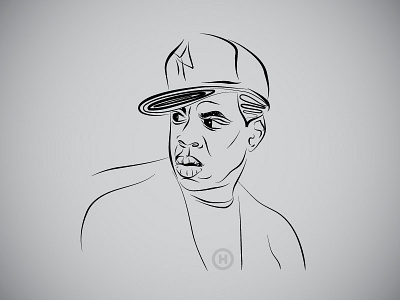 Hiphop Strokes - Jay-Z hidekiaono hiphop illustration jayz newyorkcity portrait rapper strokes vector