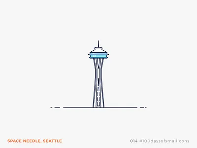 014 - #100daysofsmallicons america building icon illustration landmark needle seattle space travel usa vector world