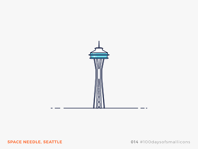 014 - #100daysofsmallicons america building icon illustration landmark needle seattle space travel usa vector world