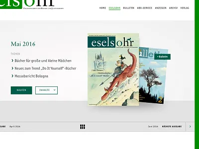 Eselsohr Website design header magazine online slider webdesign website
