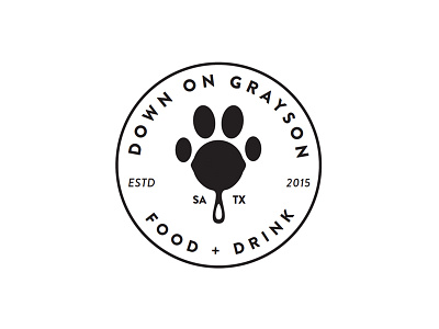 Down on Grayson unused logo 6 branding design dog drink eat icon logo pan paw vector