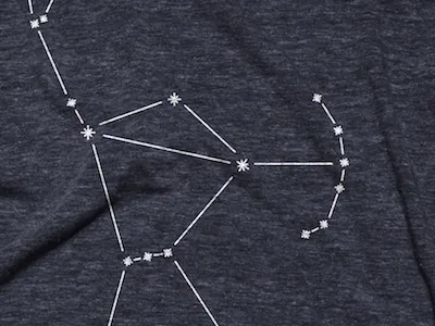 The Hunter constellation cotton bureau galaxy lines mythology nebula orion space white