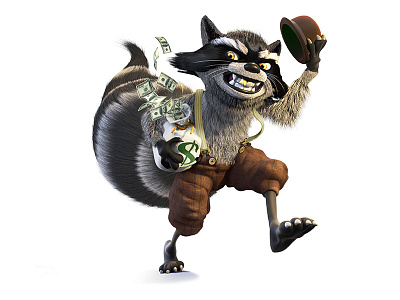 3D Richie Racoon 3d fur racoon