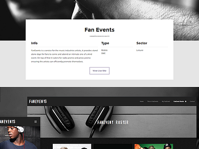 Portfolio Description Page design music portfolio website