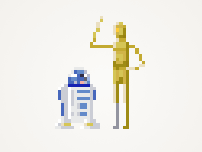 Best Friends c3po friend friends pixel pixel art pixelart r2d2 star wars starwars