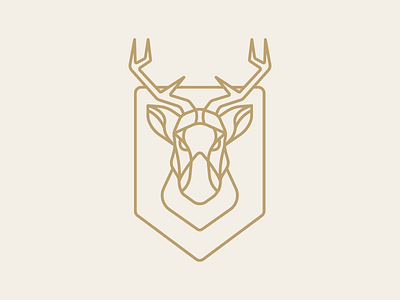 Mad Stag animal badge deer line logo patronus stag