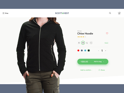 Product Detail Page design ecommerce fashion product scottevest shopping ui ux vest web