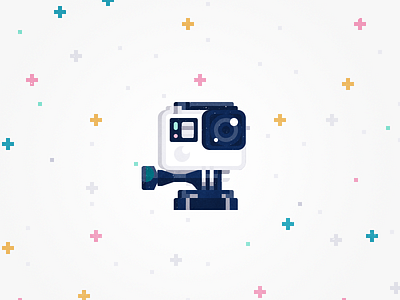 GoPro camera film flat gopro illustration recording stand video