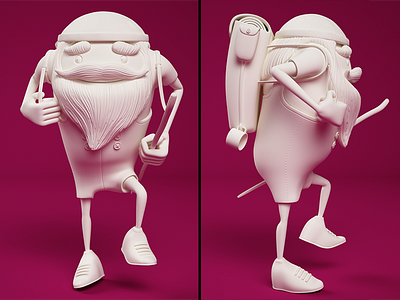 The Rambler 02 beard c4d character cinema4d model rambler vrayforc4d