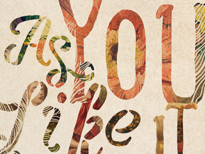 As You Like It collage illustration photoshop texture type