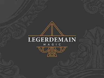 Legerdemain Magic Logo Concepts branding illustrator lettering logo logoicon magic magician orange
