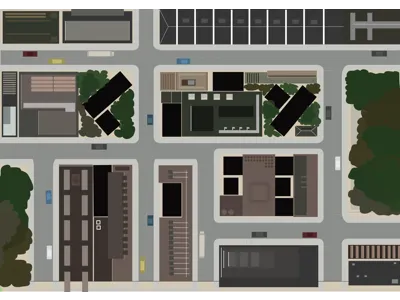 City Life Font Scene adobe city font illustrator