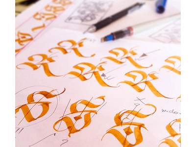 Reno Schmidt Tattoo Studio monogram process branding calligraphy handwriting lettering logotype typenerd typography