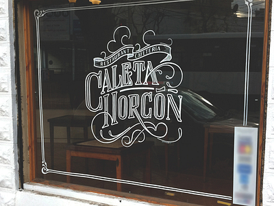 Horcón Restaurant sign painting final result calligraphy chile lettering signpainting typenerd typography