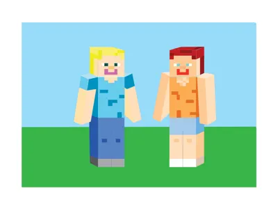 Minecraft of me and mish illustrator minecraft