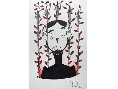 Vampire characterdesign illustrtion vampire watercolor