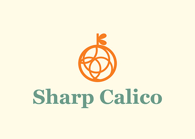 Logo for “Sharp Calico” soda company! brand identity branding design graphic design green icon illustration logo modern modern logo new logo orange parents simple soda soda company typography vector