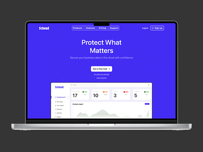 A SaaS business that protects on the cloud (Hero) design figma graphic design ui ui design web design