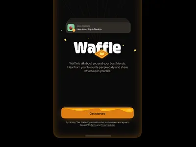 Social app design - Waffle app branding button colors design gaming illustration ios logo mobile network notification onboarding product design sidebar social splashscreen ui ux waffle