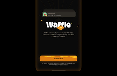 Social app design - Waffle app branding button colors design gaming illustration ios logo mobile network notification onboarding product design sidebar social splashscreen ui ux waffle