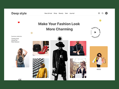 Modern Fashion E-Commerce UI clean layout creative elements e commerce design elegant design fashion trends fashion website interactive ui lifestyle store minimal ui modern interface online shopping responsive web shopping experience ui design user engagement ux design ux ui visual grid web aesthetics