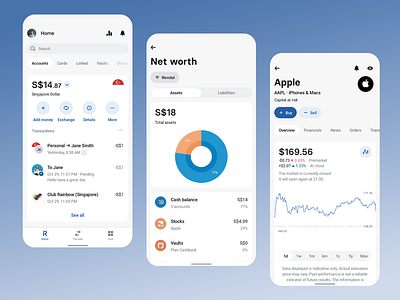 Digital Banking App app app design apple bank card banking app bright theme digital banking finance finance app fintech mobile app mobile ui mobile ux stock trading ui design user experience user interface ux design uxui