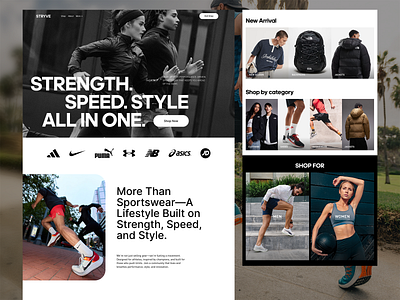 Sportswear Store Landing Page activewear adidas clothing design ecommerce landing page minimal modern nike puma shoes sports sportswear store ui user interface ux web web design website