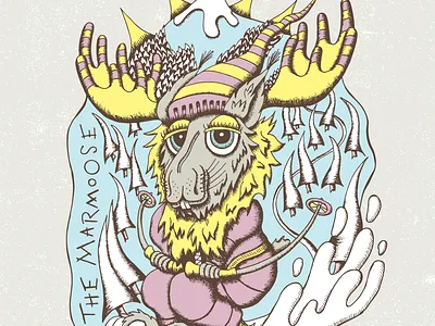 Marmoose adobeillustrator bull moose colorado hybrid animal illustration lynx marmot moose skiing