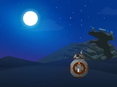 bb-8 android bb8 droid geek minimalist nerd star wars vector