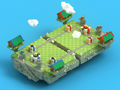 Voxels of Clash Royale Scene clash royale voxel