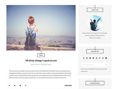 Dum - Responsive Blog WordPress Theme blog blogger blogging clean creative gallery magazine minimal modern personal photography portfolio