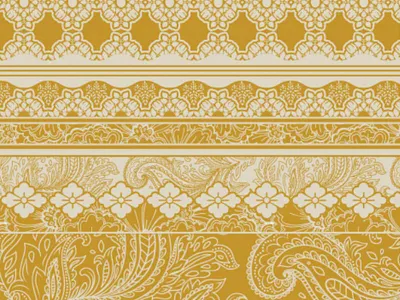 Gold Paisley Yardage hand drawn paisley pattern repeat vintage womenswear