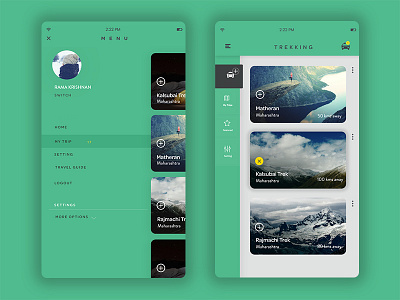 Trekking App Concept concept trekking app ui design