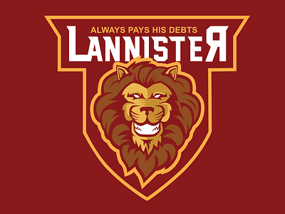 Lannister always pays his debts badge cat game hockey lannister lion lionlogo lions logo of pay sports thrones vector